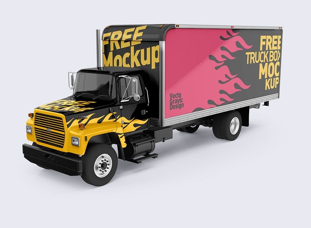 Ford Box Truck Free Mockups 01