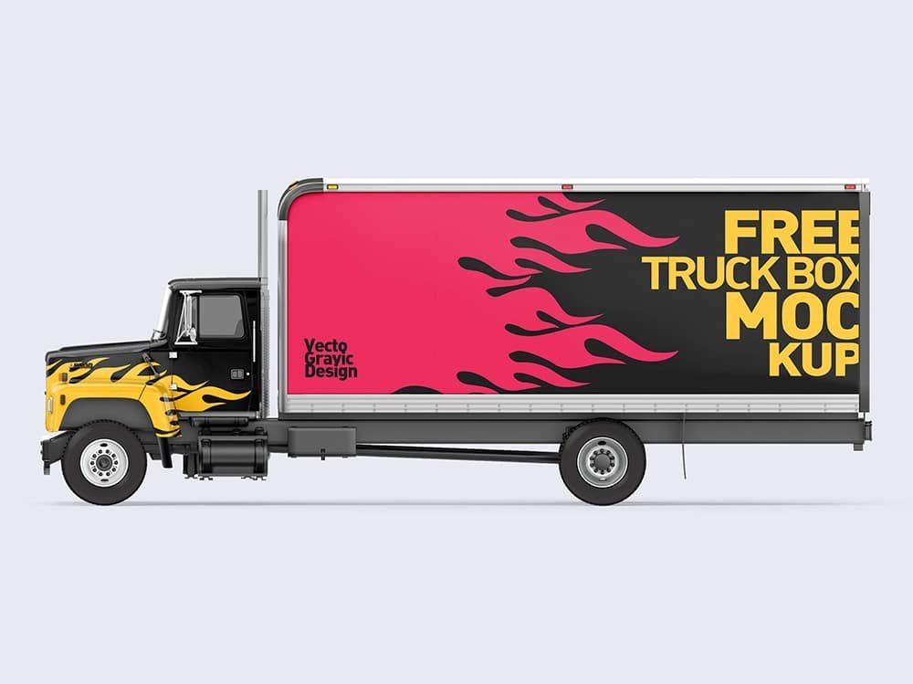 Ford Box Truck Free Mockups 02