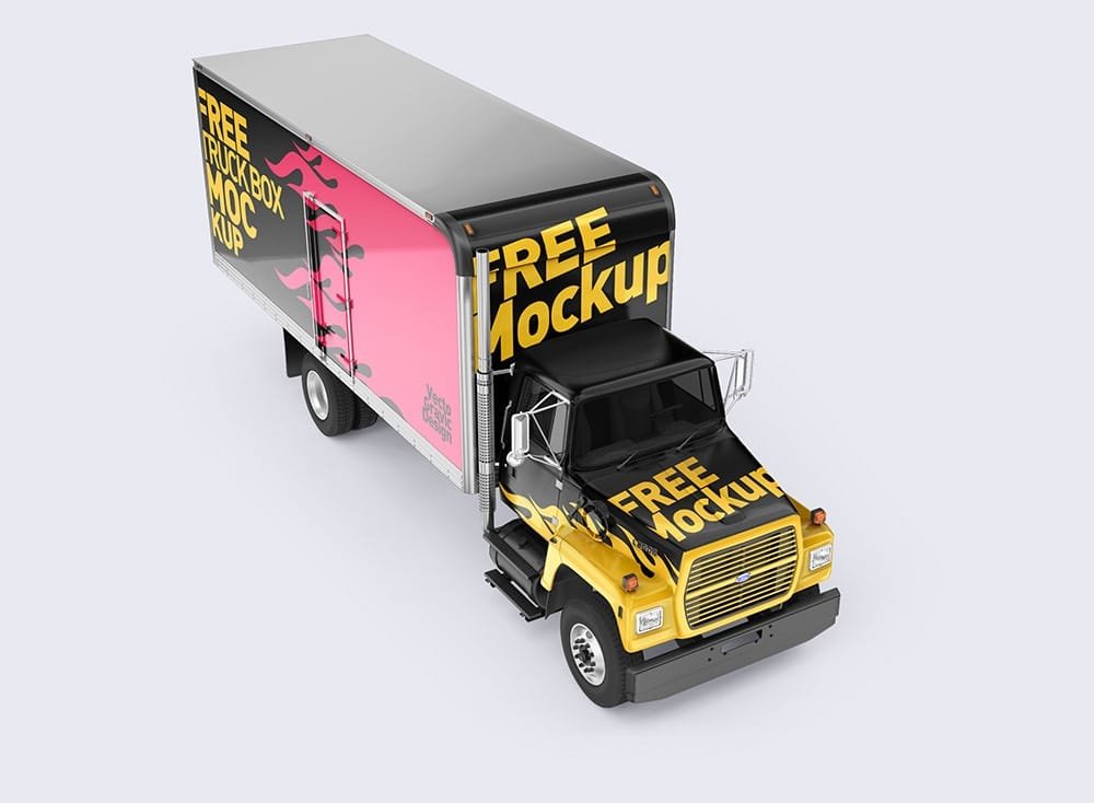 Ford Box Truck Free Mockups 04