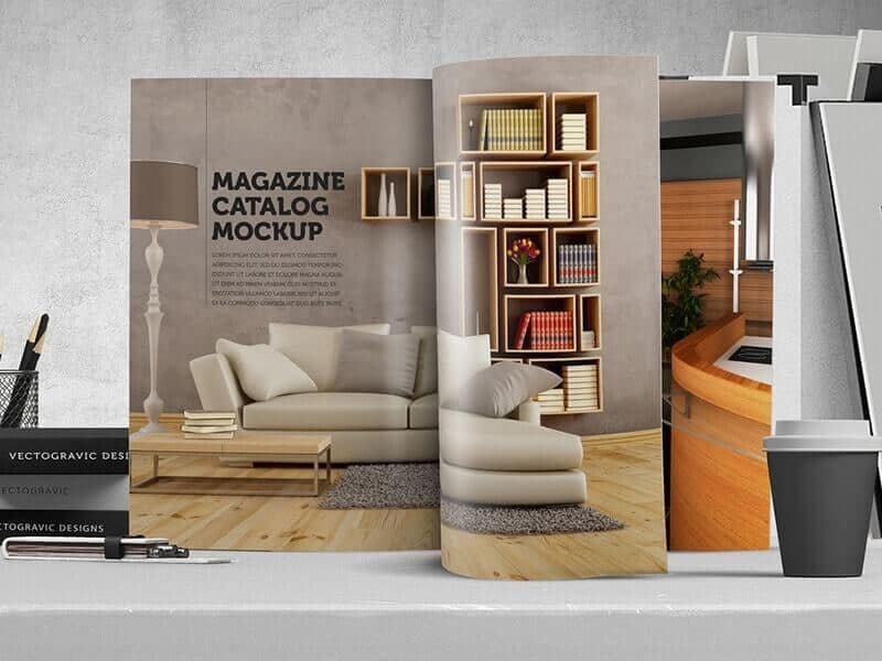 Free Magazine Catalog Mockup