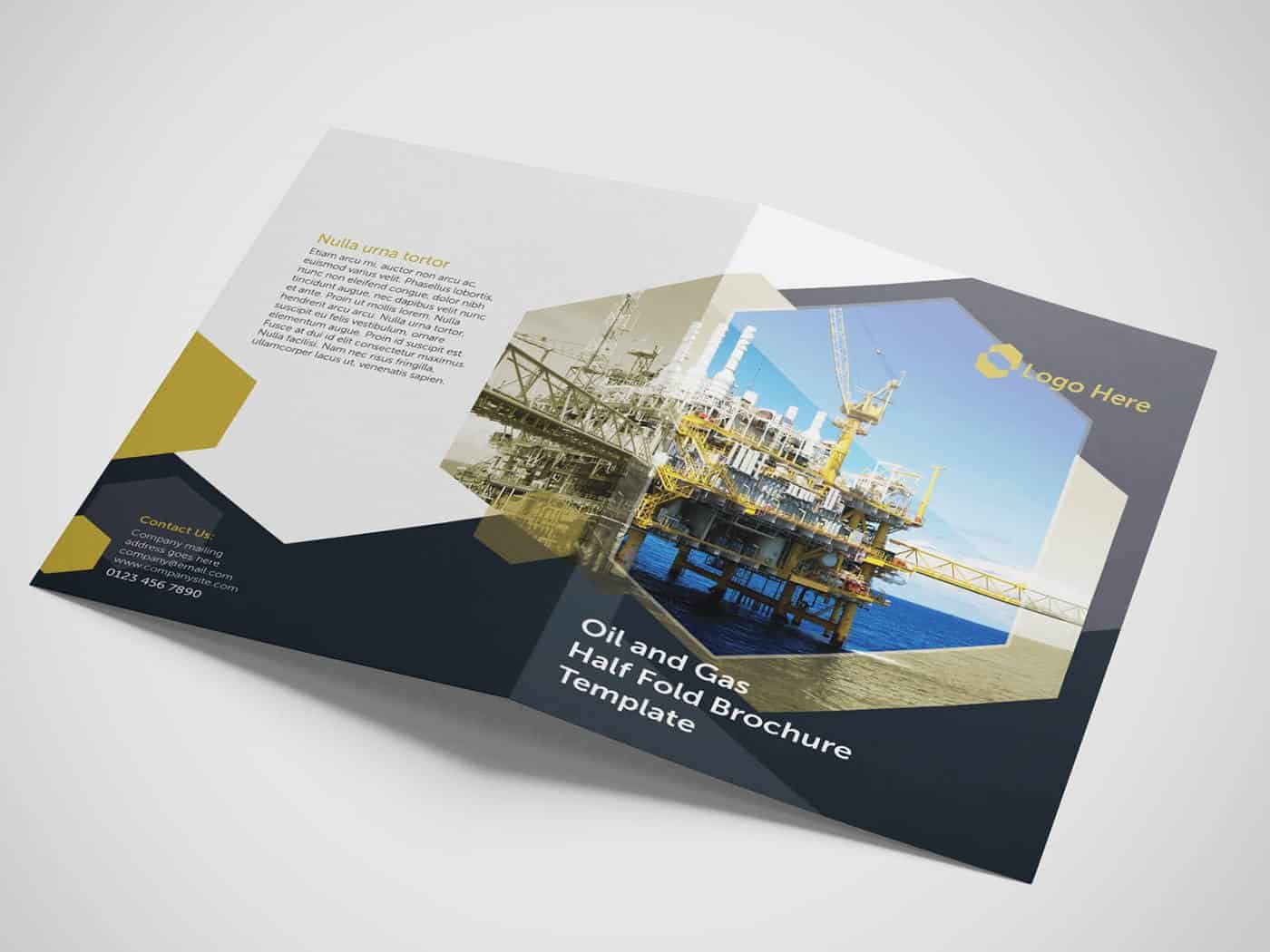 Half Fold Oil and Gas Brochure Template