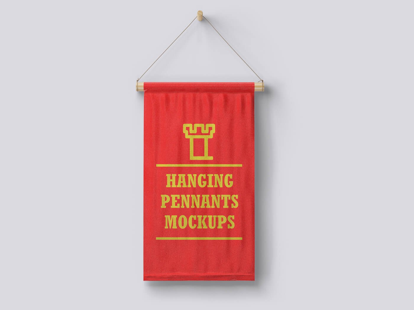 Hanging Wall Flag Pennants Mockup 01