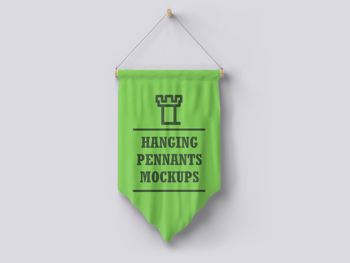 Hanging Wall Flag Pennants Mockup 02