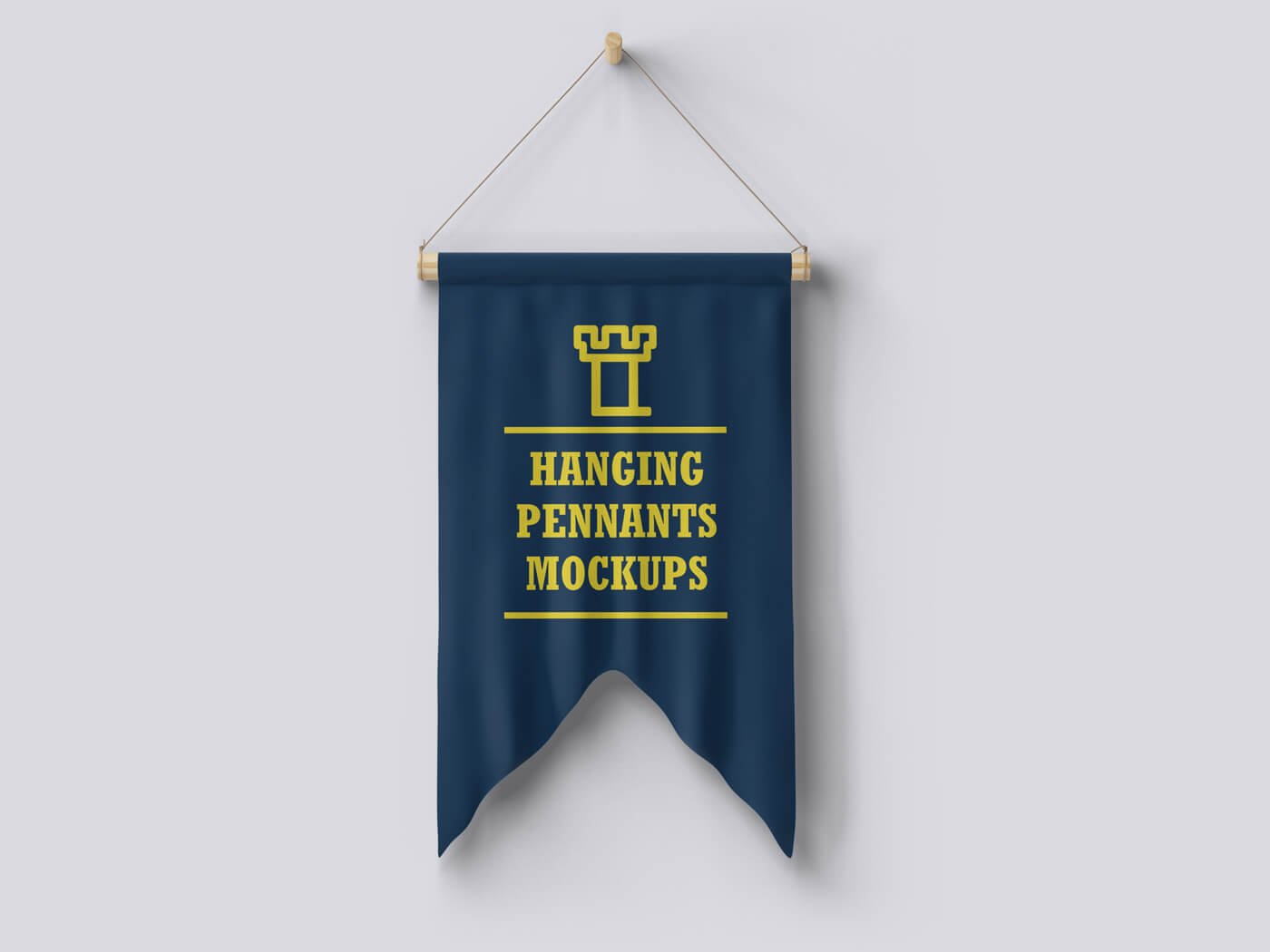 Hanging Wall Flag Pennants Mockup 03