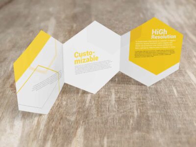 Hexagon Trifold Brochure Mockups