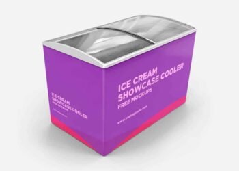 Ice Cream Showcase Cooler Mockups