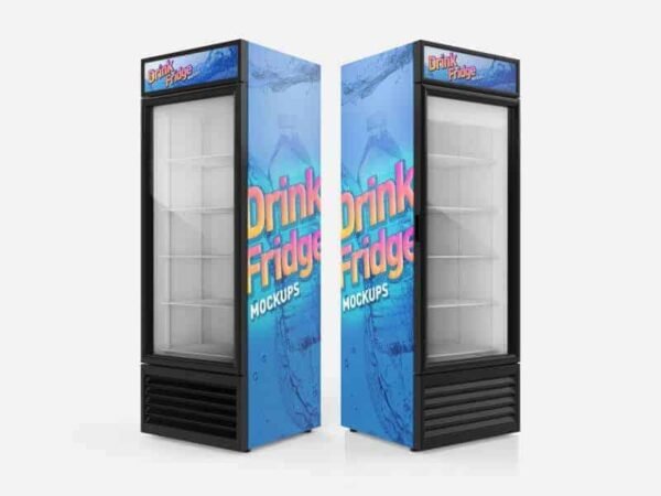 Free Drink Fridge Refrigerator Mockups