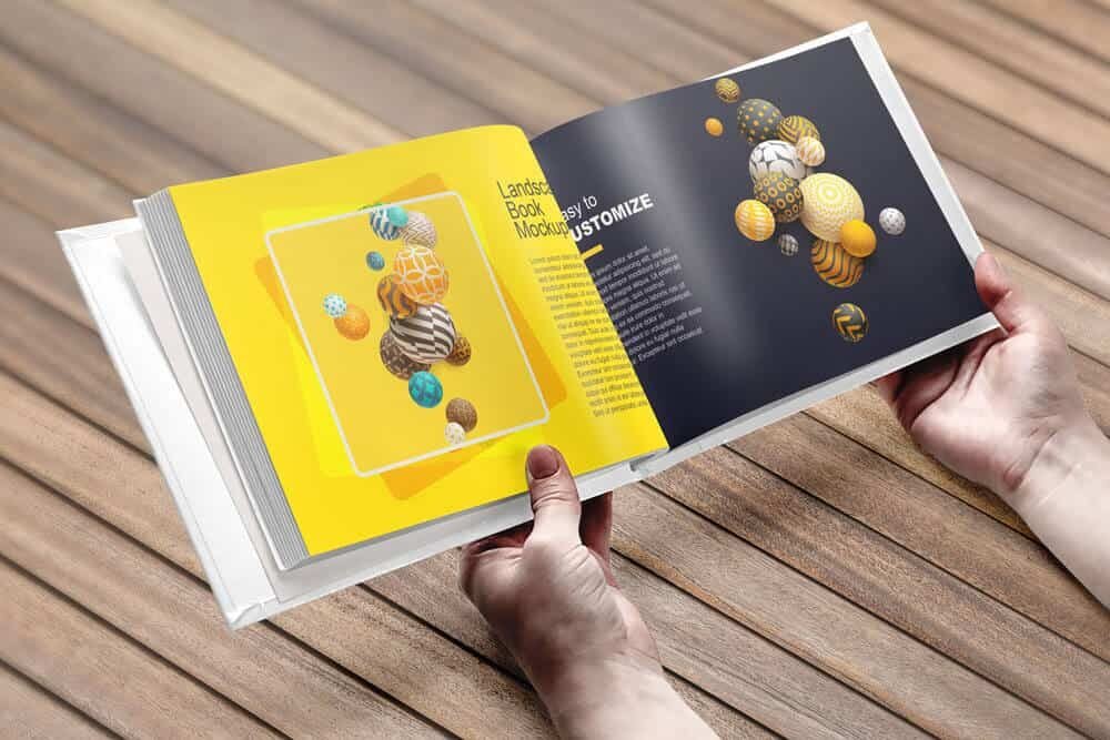  01 Landscape hardcover Book Mockup 