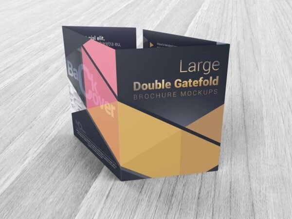 Large Double Gate Fold Brochure Mockups 01