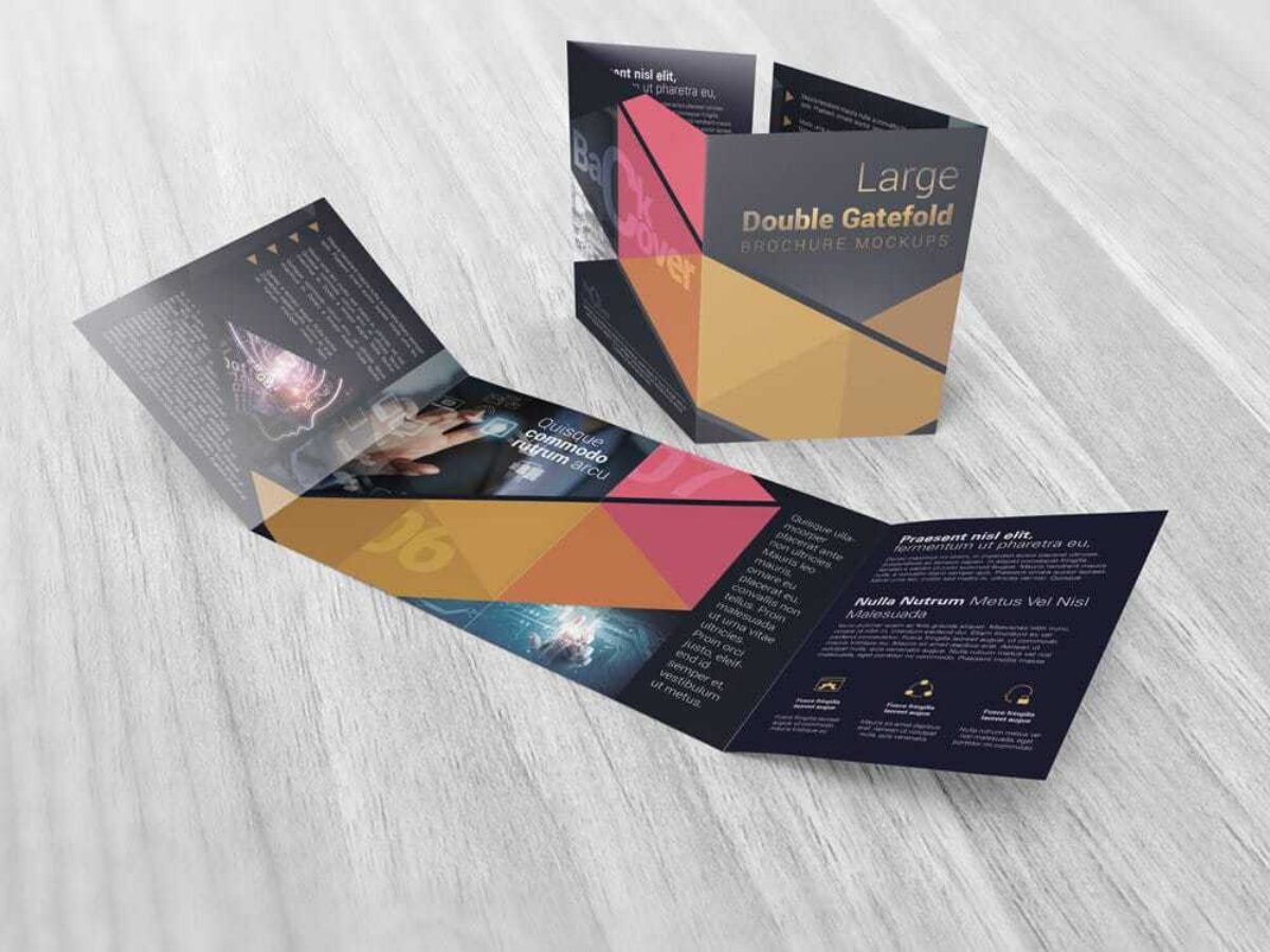 Large Double Gate Fold Brochure Mockups 03