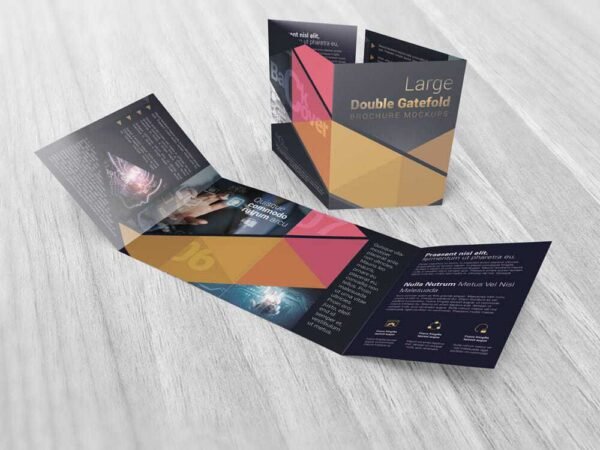 Large Double Gate Fold Brochure Mockups 03