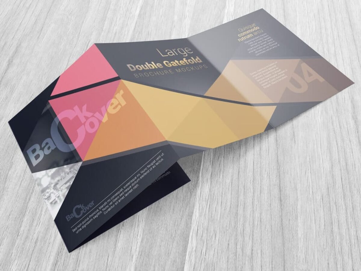 Large Double Gate Fold Brochure Mockups 04