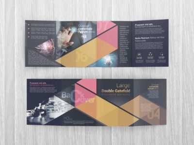 Large Double Gate Fold Brochure Mockups 07