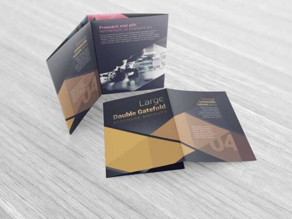 Large Double Gate Fold Brochure Mockups 08