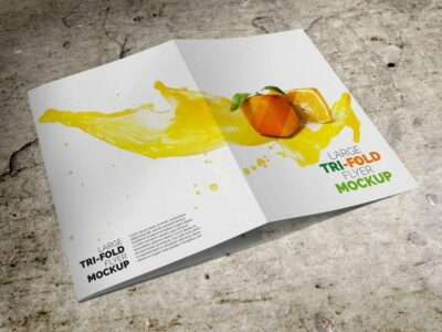 Large Trifold Brochure Mockup
