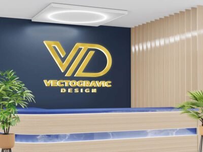 Logo Mockup at Receptionist Room