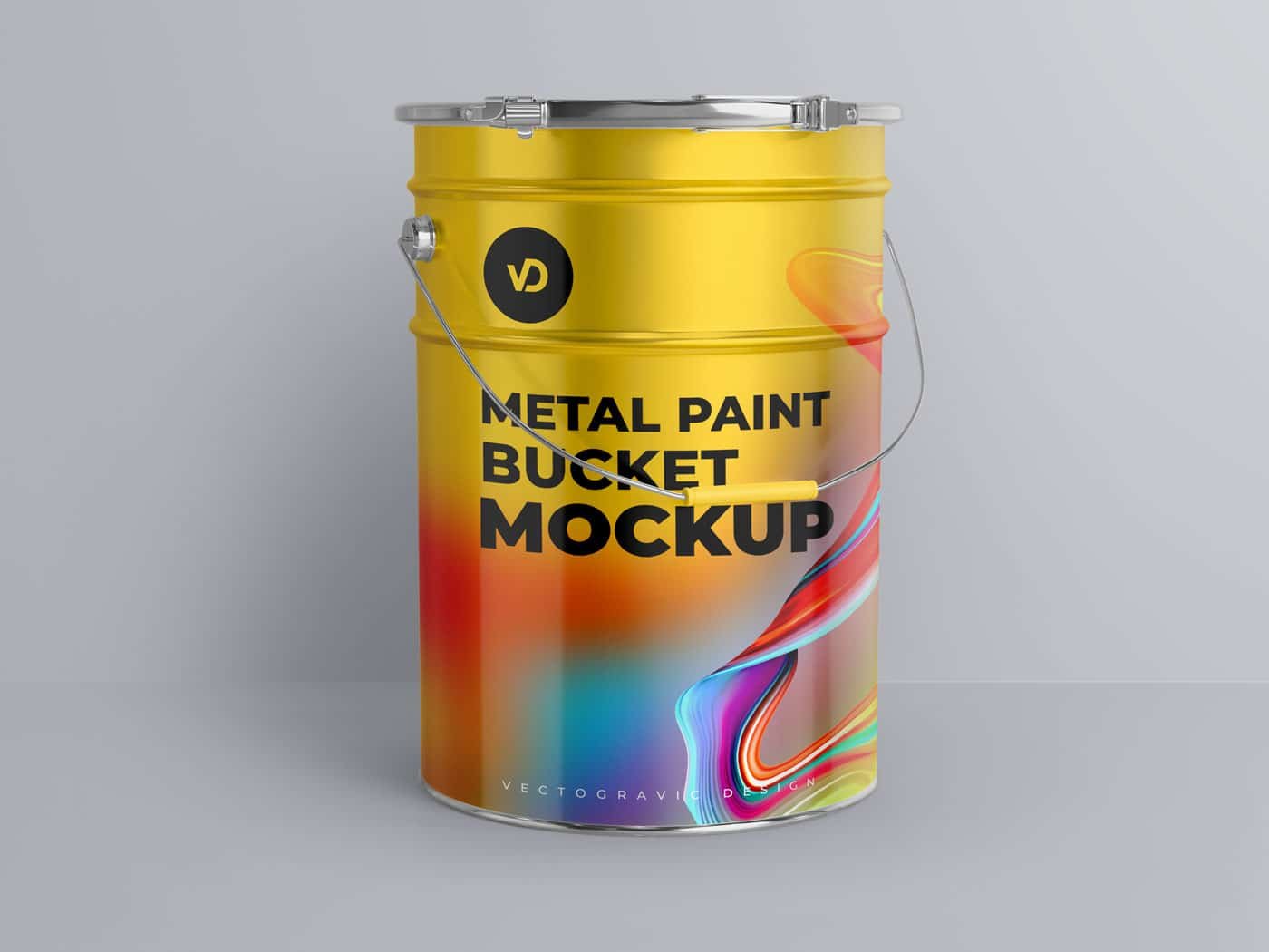 Metal paint bucket Mockups