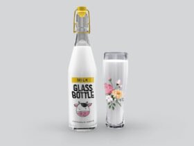 Milk Glass Bottle Mockups