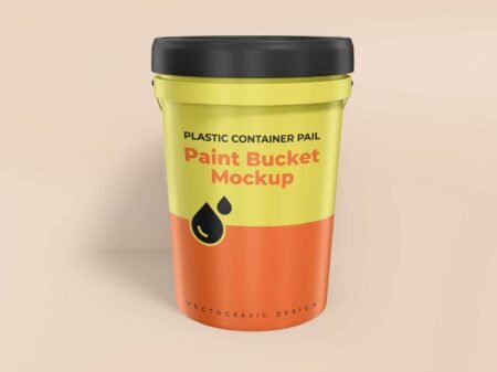 Plastic Container Gallon Paint Pail Mockup