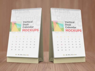 Realistic Vertical Desk Calendar Mockups