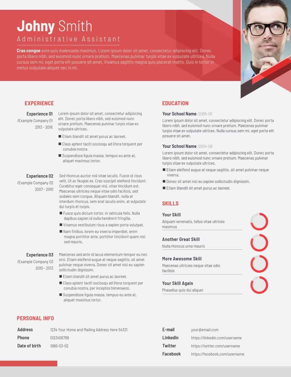 Free PSD Resume Templates