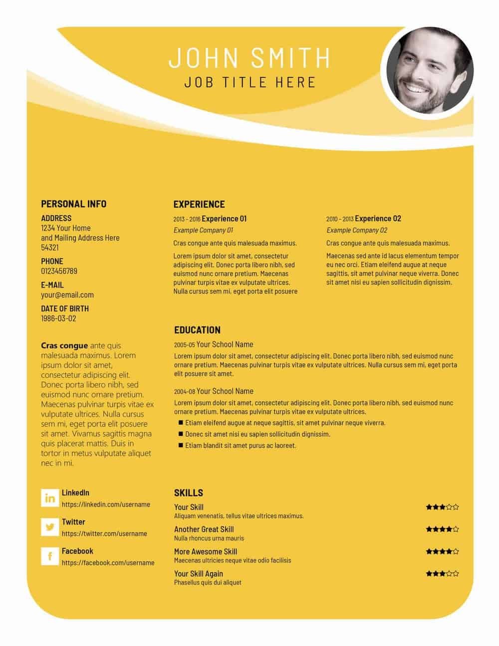 Free PSD Resume Templates