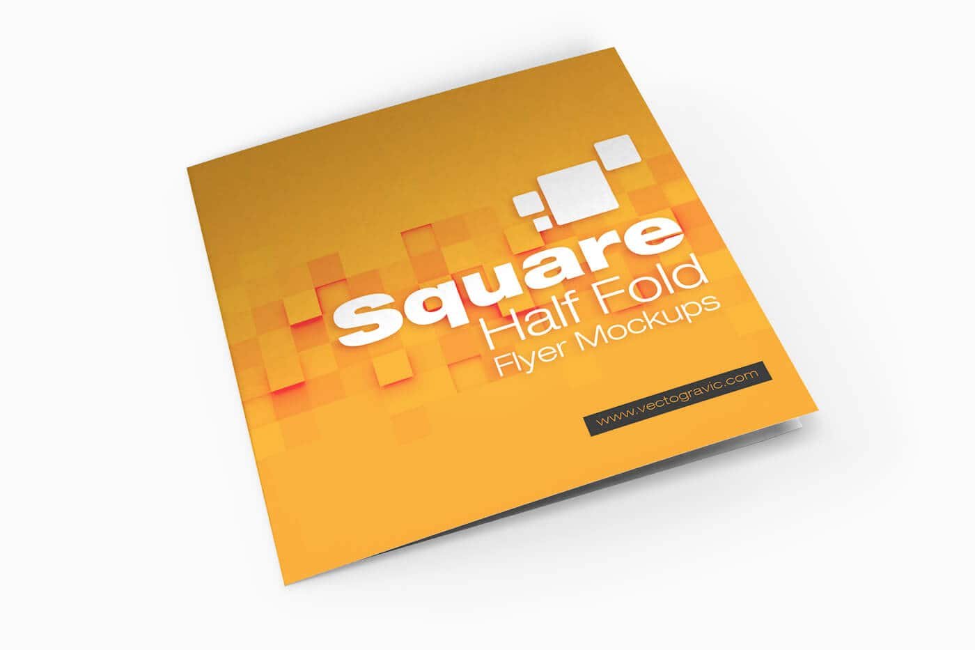 Square Half Fold Brochure Mockups