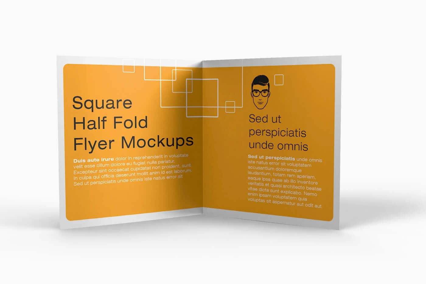 Square Half Fold Brochure Mockups