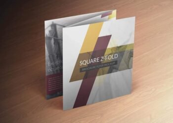 Square Z-Fold Brochure Mockup 01