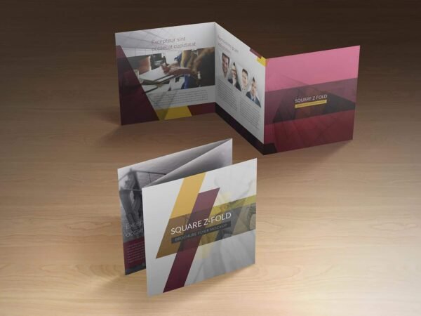 Square Z-Fold Brochure Mockup 04