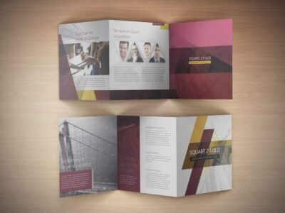 Square Z-Fold Brochure Mockup 05