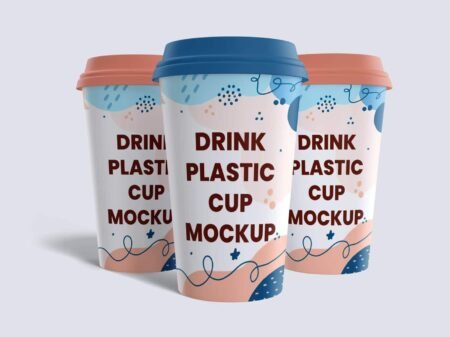 Three Simple Drink Plastic Cup Mockup