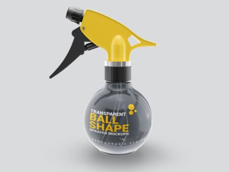 Transparent Plastic Bottle Spray Mockups