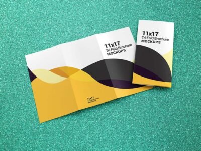 Trifold Brochure Mockups 11×17 size