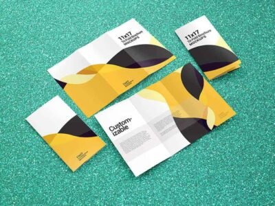 Trifold Brochure Mockups 11×17 size