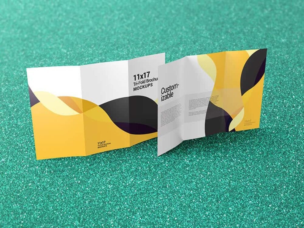  Trifold Brochure Mockups 11x17 size 