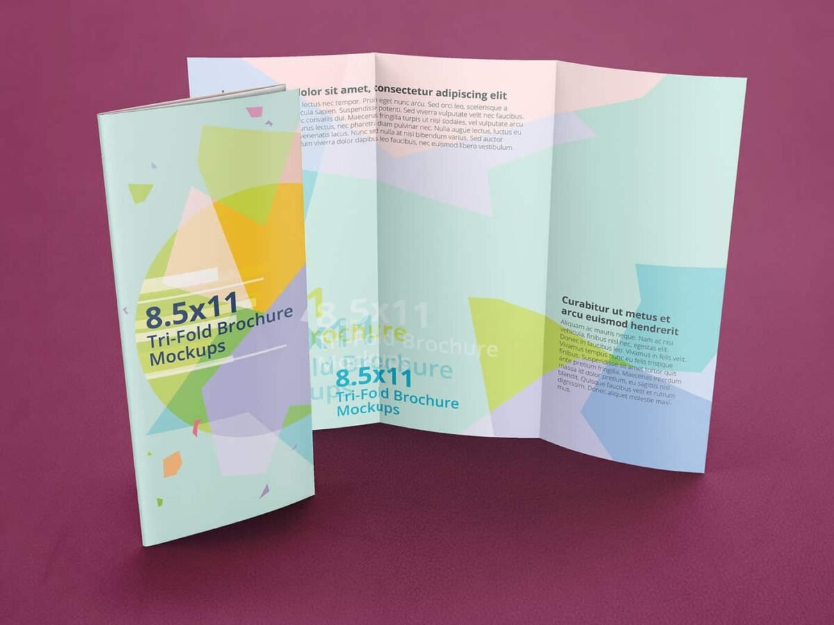 Trifold Brochure Mockups 8.5x11 size