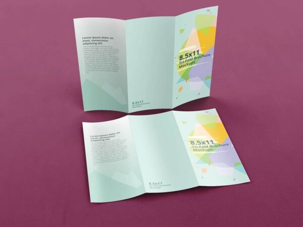 Trifold Brochure Mockups 8.5x11 size