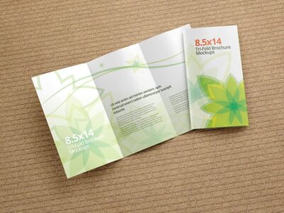 Trifold Brochure Mockups 8.5x14 size
