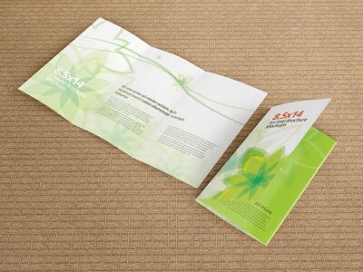 Trifold Brochure Mockups 8.5x14 size