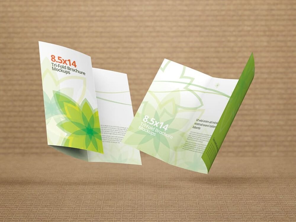  Trifold Brochure Mockups 8.5x14 size 