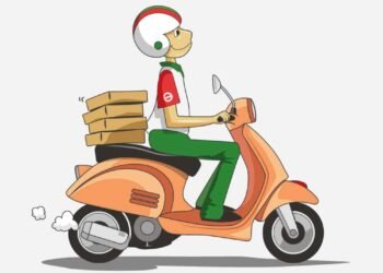 Vector Delivery Scooter Illustration