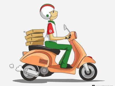 Vector Delivery Scooter Illustration