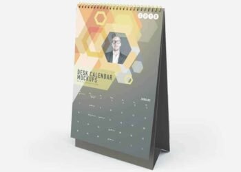 Vertical Desk Calendar Mockups