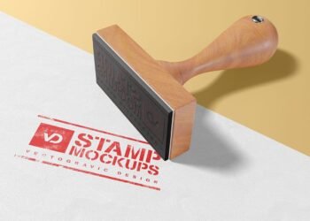 Wood Rubber Stamp Mockup