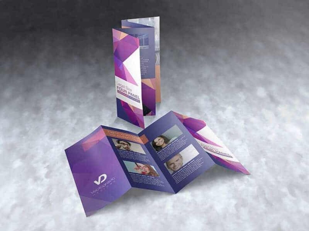  legal size four panel brochure mockup 