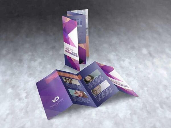 legal size four panel brochure mockup