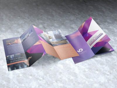 legal size four panel brochure mockup