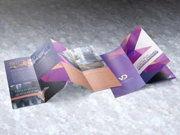 legal size four panel brochure mockup
