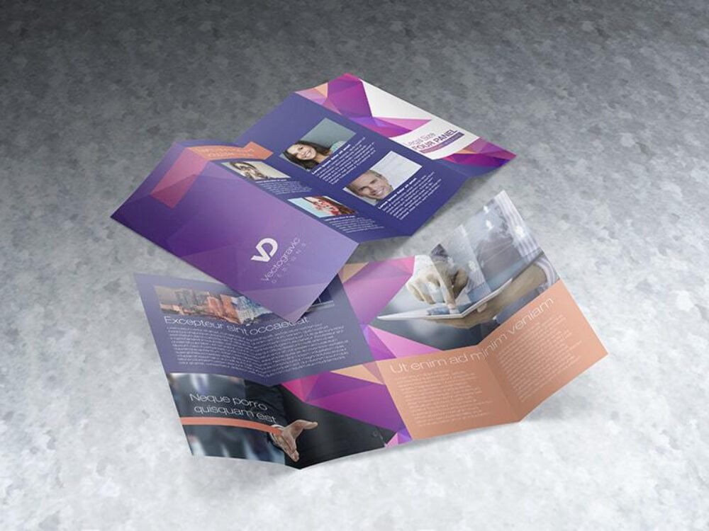  legal size four panel brochure mockup 